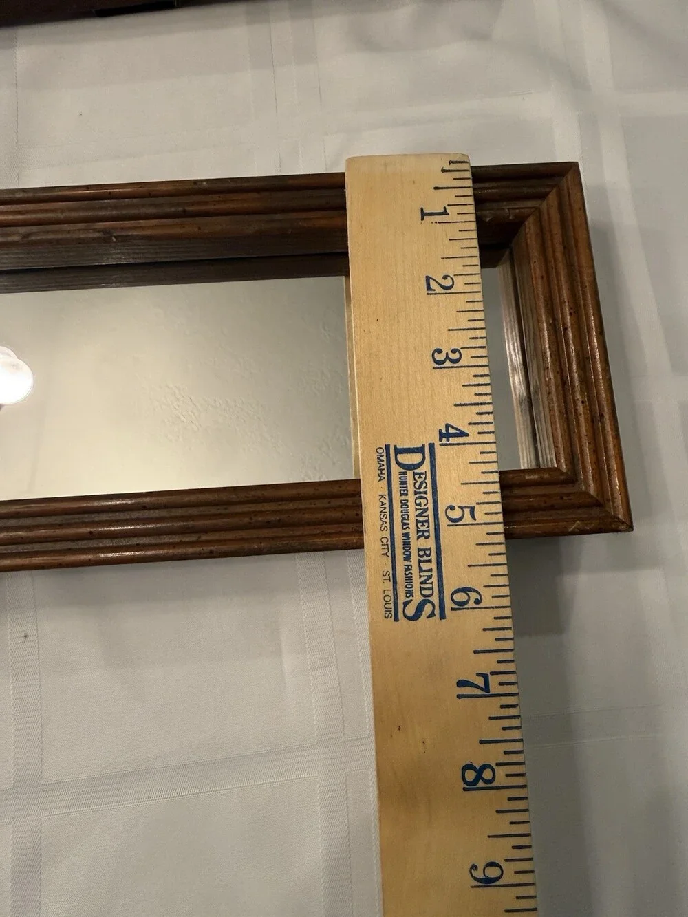 Vintage MCM Solid Wood Gallery Wall Mirrors Triple Set Tiered Molding 13x5x1 3/4